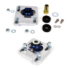 Load image into Gallery viewer, BBK 94-04 Mustang Caster Camber Plate Kit - Silver Anodized Finish - Installation View