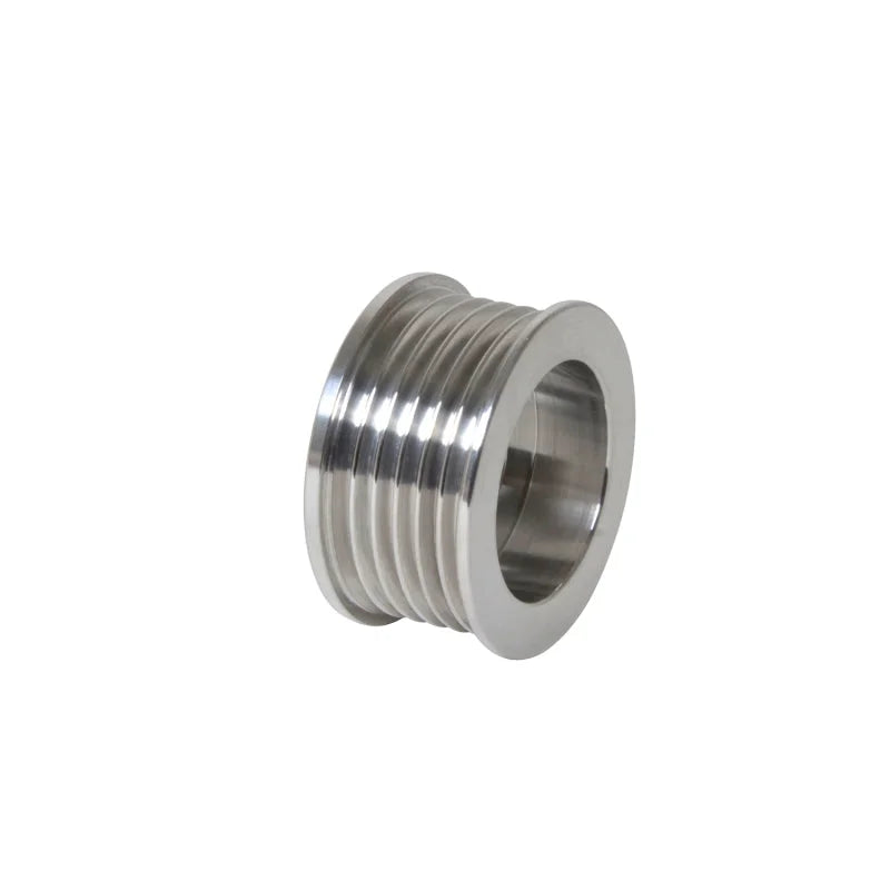 BBK 94-98 Mustang 3.8 V6 Underdrive Pulley Kit - Lightweight CNC Billet Aluminum (2pc) - Back View