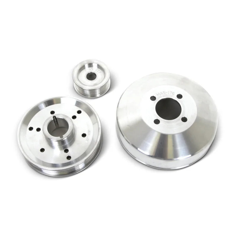 BBK 96-01 Mustang 4.6 GT Cobra Underdrive Pulley Kit - Lightweight CNC Billet Aluminum (3pc) - Installation View
