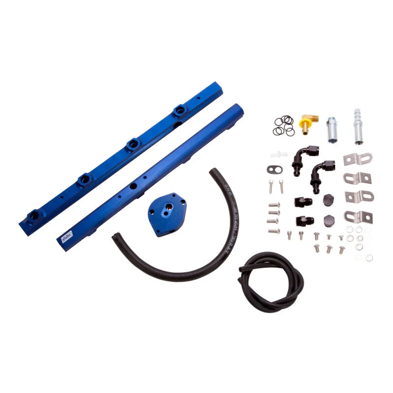 BBK 96-98 Mustang 4.6 GT High Flow Billet Aluminum Fuel Rail Kit - Side View