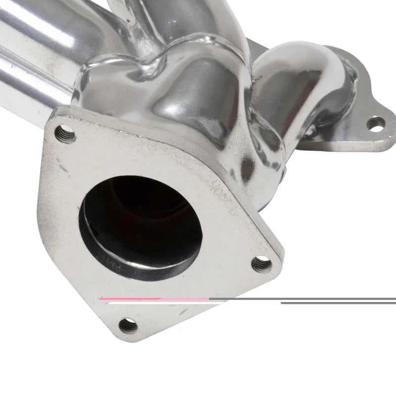 BBK 99-04 GM Truck SUV 4.8 5.3 Shorty Tuned Length Exhaust Headers - 1-3/4 Silver Ceramic - Back View