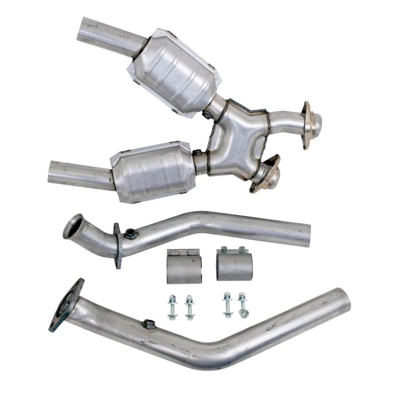 BBK 99-04 Mustang 4.6 GT / Cobra High Flow X Pipe With Catalytic Converters - 2-1/2 - Back View