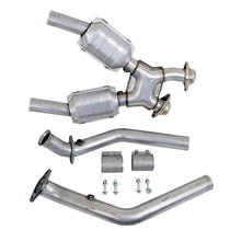 Load image into Gallery viewer, BBK 99-04 Mustang 4.6 GT / Cobra High Flow X Pipe With Catalytic Converters - 2-1/2 - Back View