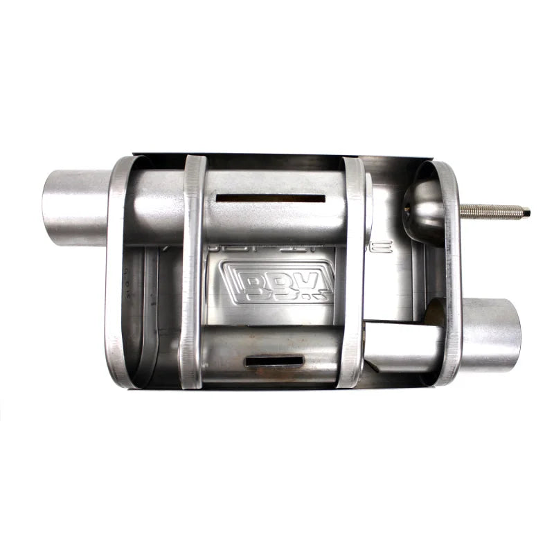BBK VariTune Adjustable Performance Muffler 2-3/4 Offset/Offset Stainless Steel - Back View