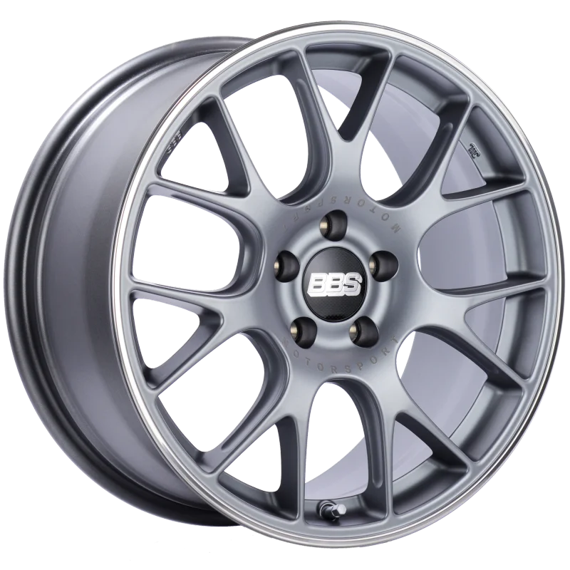 BBS CH-R 18x8.5 5x112 ET38 Satin Titanium Polished Rim Protector Wheel -82mm PFS/Clip Required