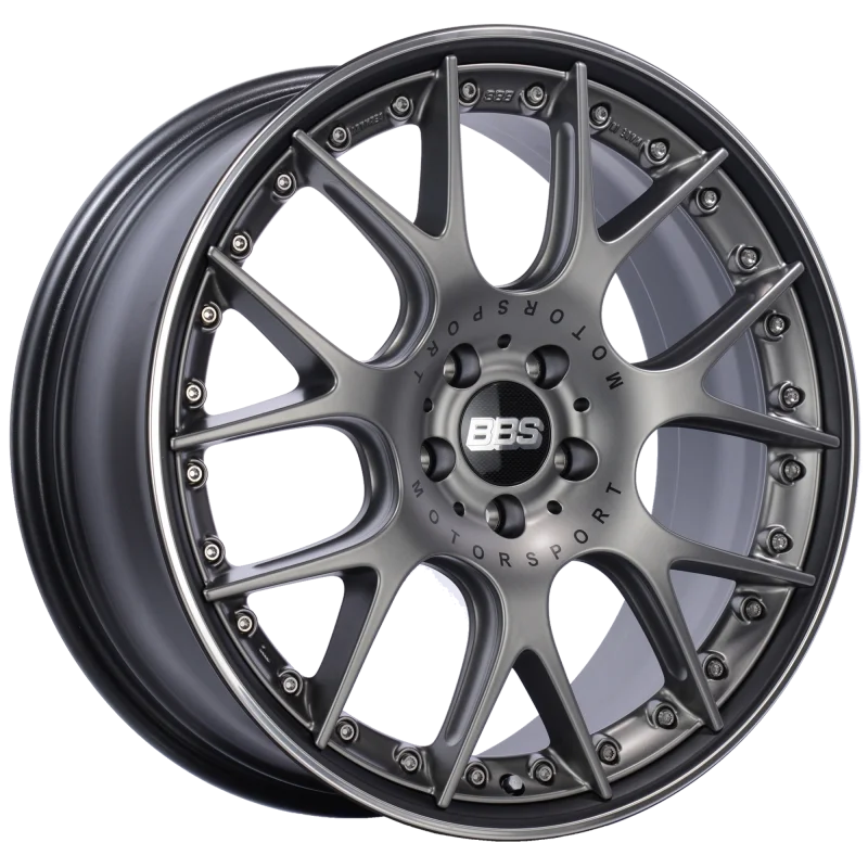 BBS CH-RII 20x8.5 5x112 ET42 Satin Platinum Center Black Lip SS Rim Prot Wheel -82mm PFS/Clip Req