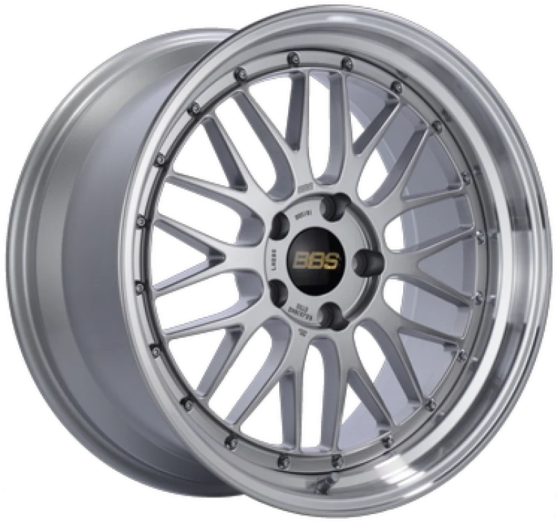 BBS LM 18x8 5x114.3 ET35 Diamond Silver Center / Diamond Cut Lip Wheel PFS/Clip Required