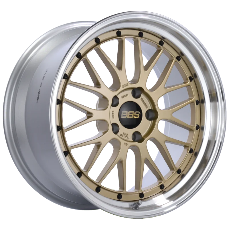 BBS LM 19x10 5x120 ET25 Gold Center Polished Lip Wheel -82mm PFS/Clip Required - Main Product View