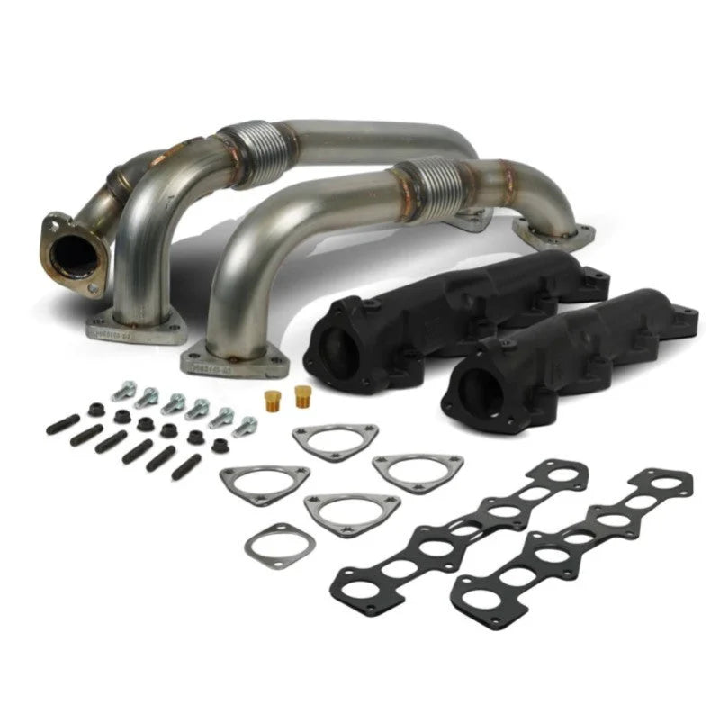 BD Diesel 08-10 Ford F-250/F-350/F-450/F-550 Powerstroke 6.4L Up Pipes Kit w/Manifold Set - Additional View 5