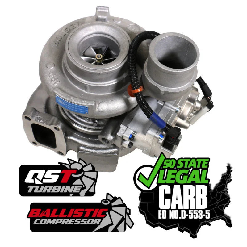BD Diesel 13-18 Dodge 6.7L Cummins 64.5mm Compressor 70mm Turbine Screamer Turbo - Side View