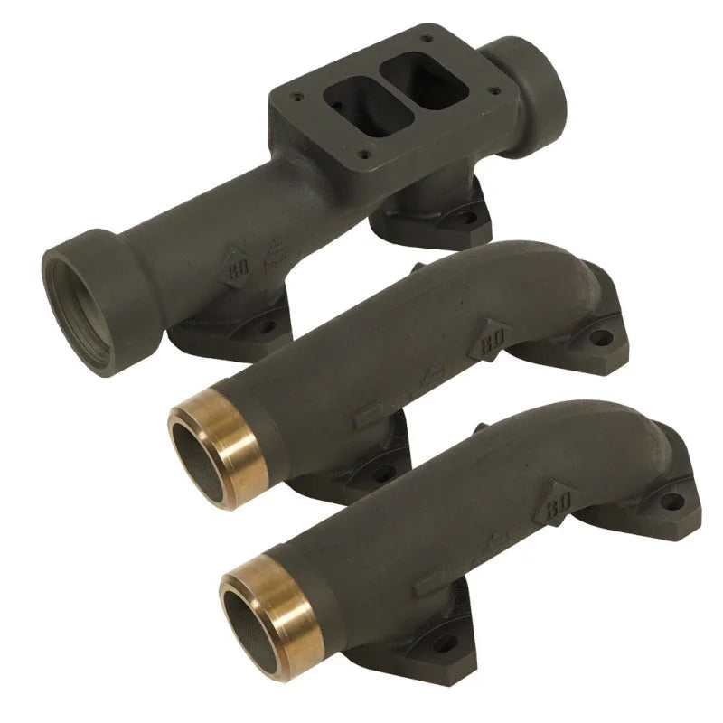 BD Diesel 93-98 Caterpillar 3406E  / 99-03 C15 Non-Acert CAT T6 Ceramic Coated Exhaust Manifold - Back View