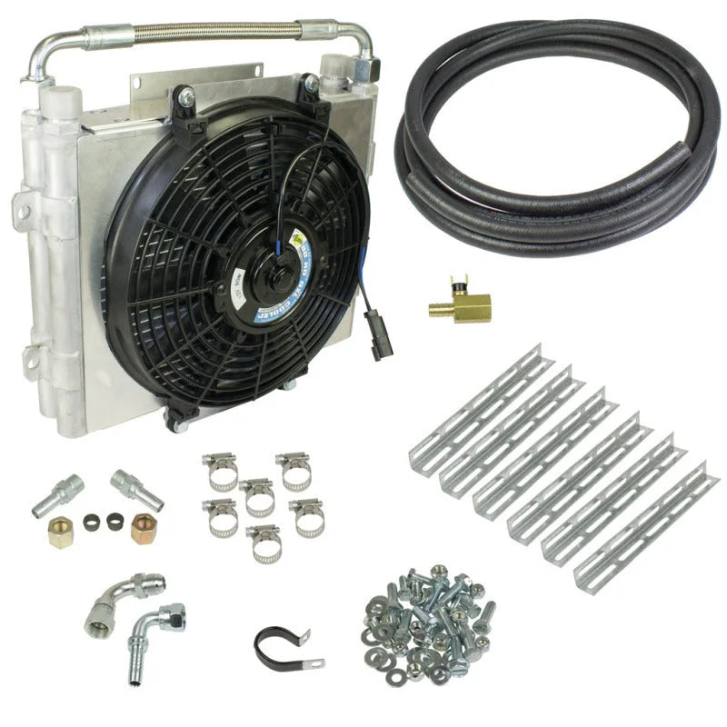 BD Diesel Xtrude Double Stacked Transmission Cooler Kit - Universial 1/2in Tubing - Side View