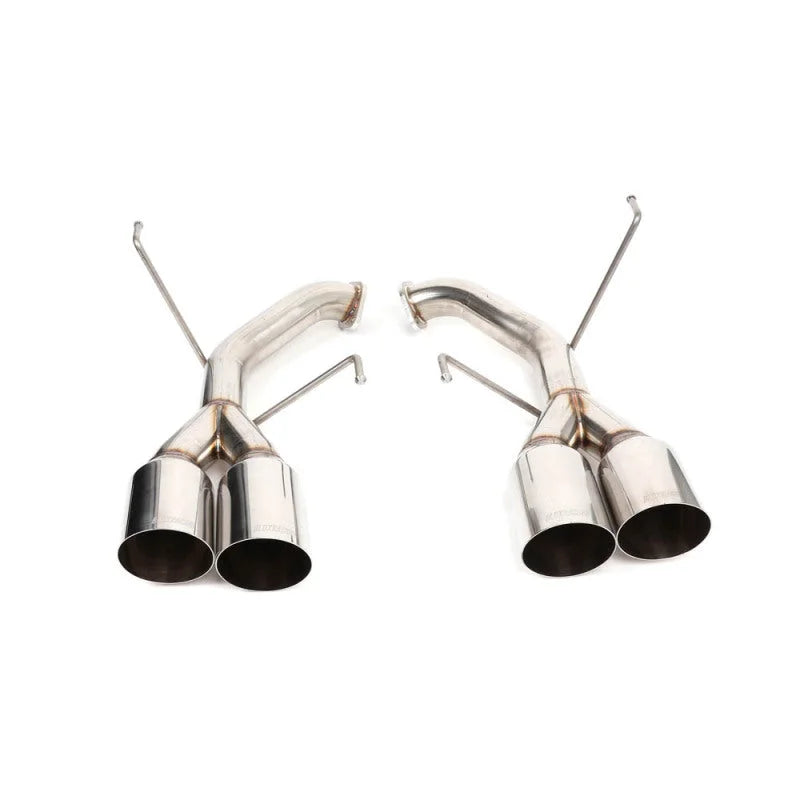 BLOX Racing 2022+ WRX Muffler Delete / Axle Back Single Wall 4in - Polished Tips - Back View