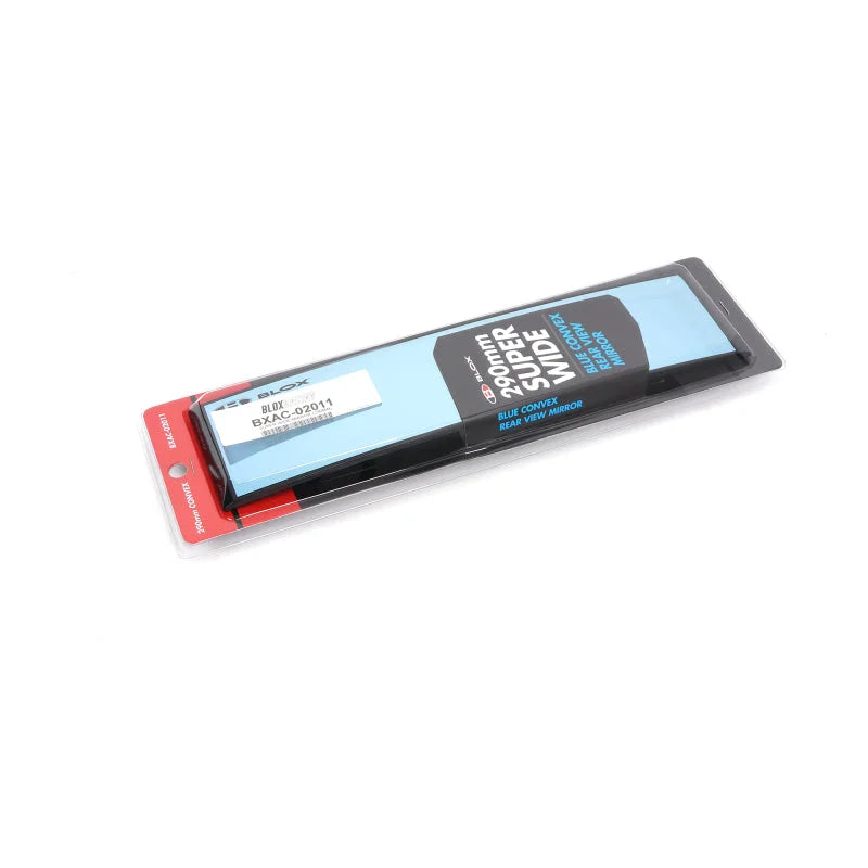 BLOX Racing 290mm Convex Mirror Black Frame Blue Tint - Side View