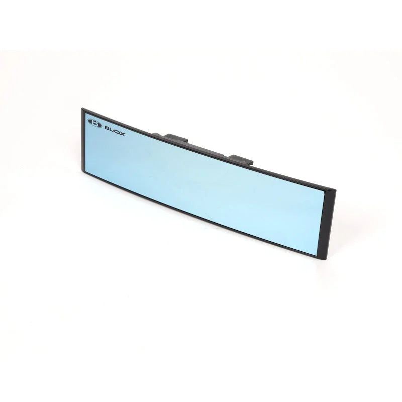 BLOX Racing 290mm Convex Mirror Black Frame Blue Tint - Back View