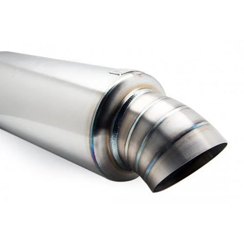 BLOX Racing 3 inch Universal Street Muffler - Turndown Tip - Side View