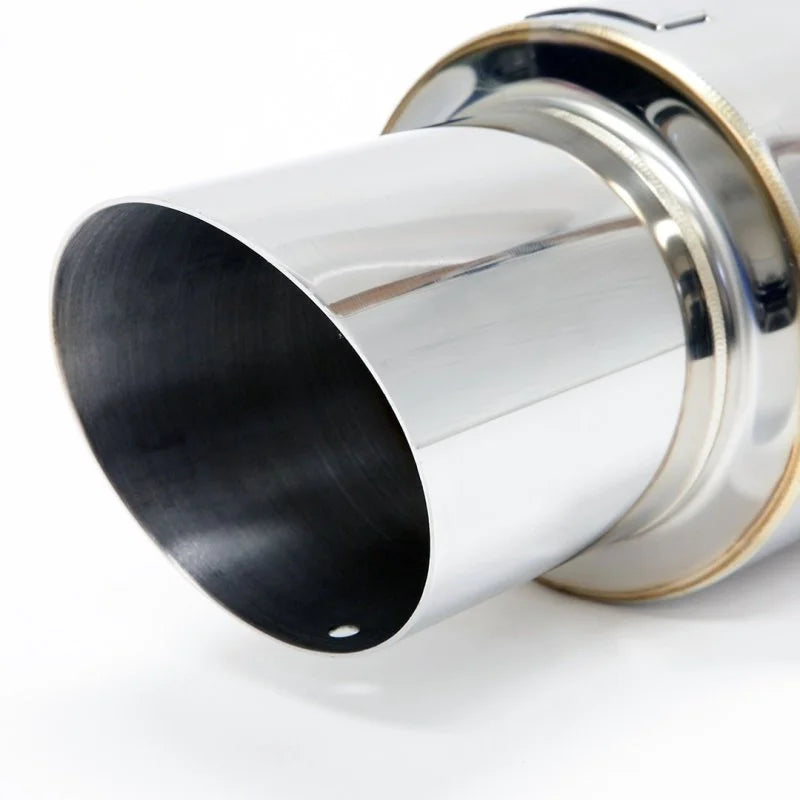 BLOX Racing 60.5mm Street Muffler - Angled Tip - Side View