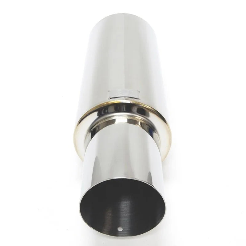 BLOX Racing 63.5mm N1 304 SS Universal Exhaust Muffler w/ Straight Tip - Side View