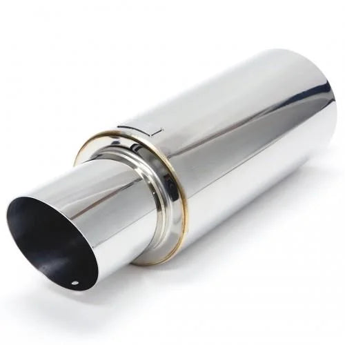 BLOX Racing 63.5mm N1 304 SS Universal Exhaust Muffler w/ Angled Tip - Main Product View