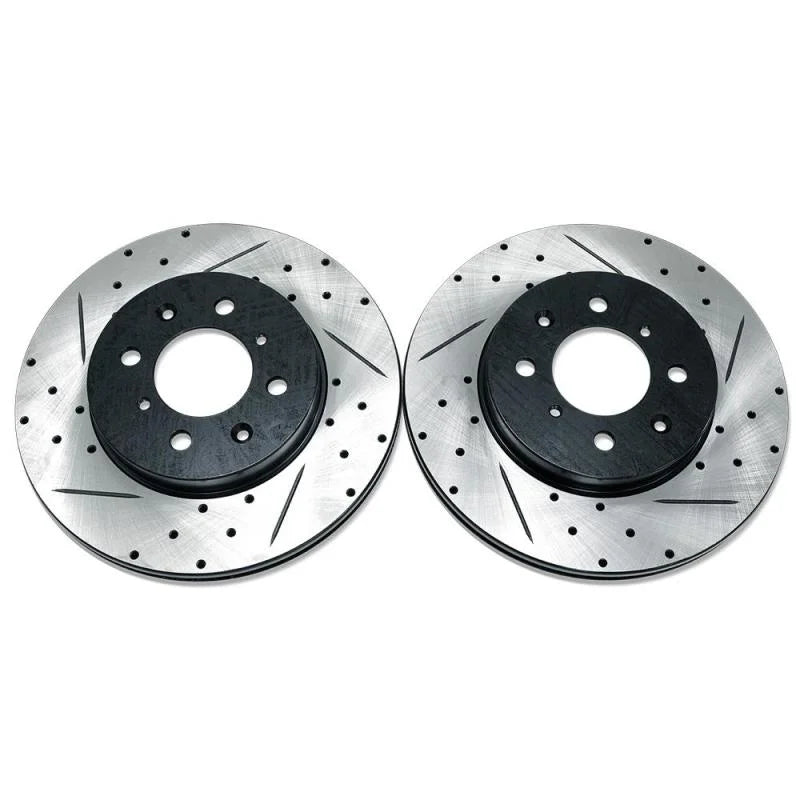 BLOX Racing 90-01 Acura Integra (Excl Type-R) Front Slotted & Drilled Rotors - Pair - Additional View 5