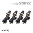Load image into Gallery viewer, BLOX Racing Eco-Fi Street Injectors 550cc/min w/1/2in Adapter Honda B/D/H Series (Set of 4) - Main Product View
