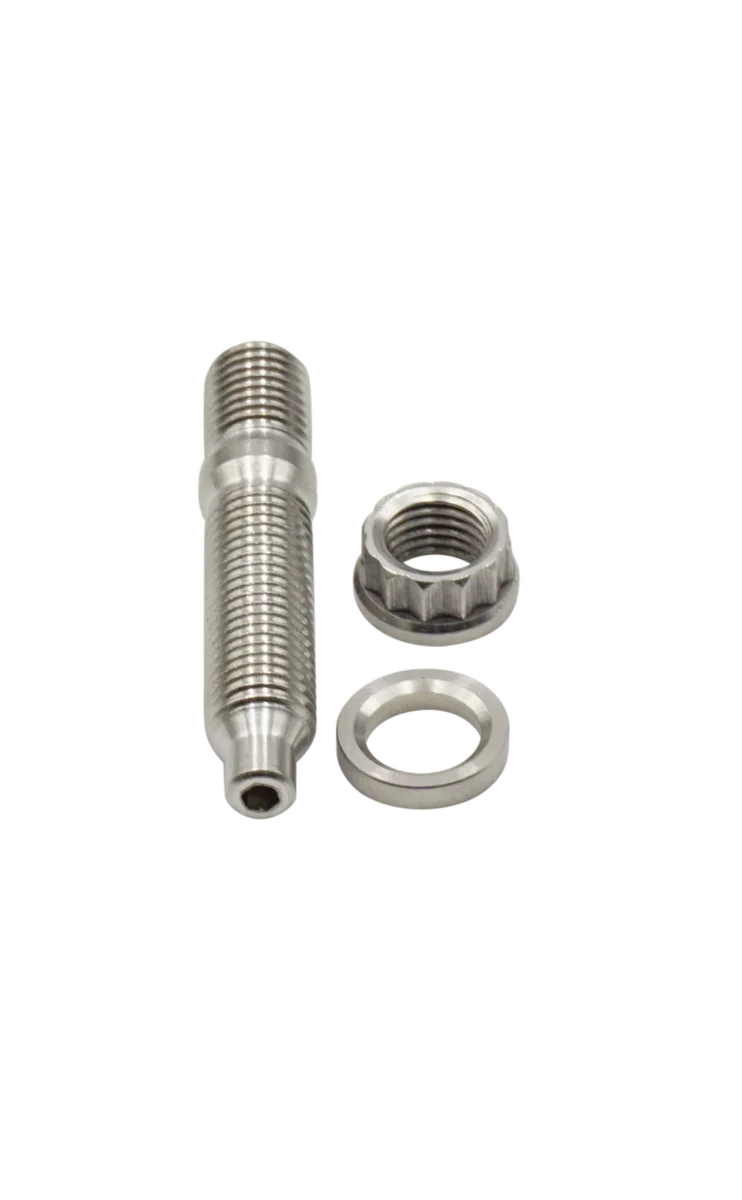 BLOX Racing M10x1.25x55mm Single Piece Stainless Steel Manifold Stud - Installation View