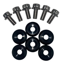 Load image into Gallery viewer, BLOX Racing New Fender Washers Kit M6 12pt - 6pc Large Diameter Black - Main Product View