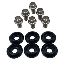 Load image into Gallery viewer, BLOX Racing New Fender Washers Kit M6 12pt - 6pc Large Diameter Black - Side View