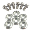 Load image into Gallery viewer, BLOX Racing New Fender Washers Kit M6 12pt - 6pc Large Diameter Silver - Side View