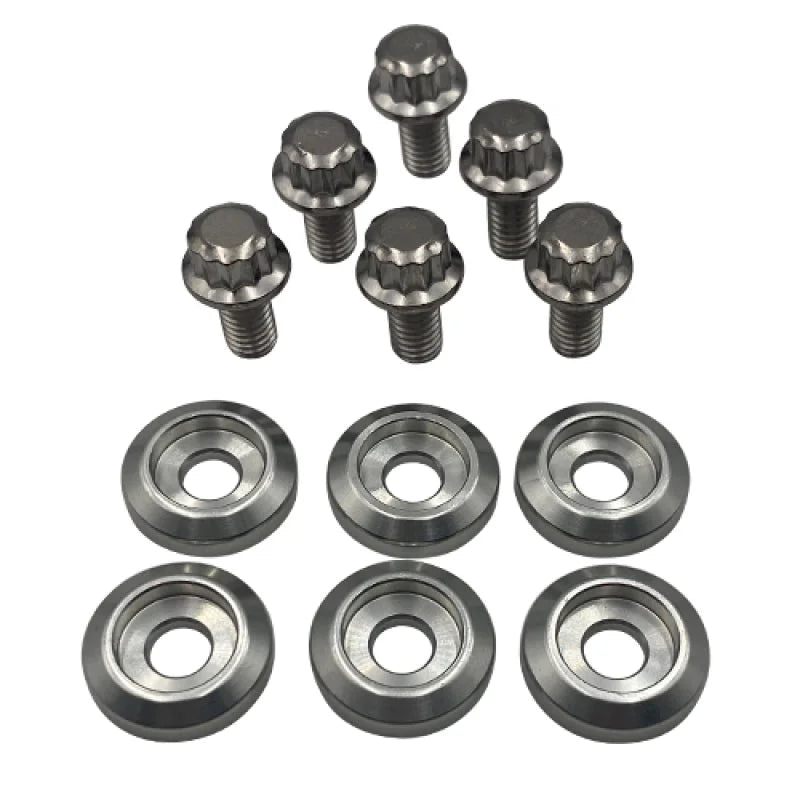 BLOX Racing New Fender Washers Kit M6 12pt - 6pc Large Diameter Silver - Detail View