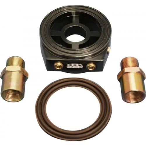 BLOX Racing Oil Filter Block Adapter Black / For Oil Pressure / Oil Temperature - Main Product View