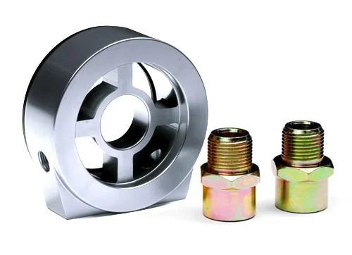 BLOX Racing Oil Filter Block Adapter Silver / For Oil Pressure / Oil Temperature - Main Product View
