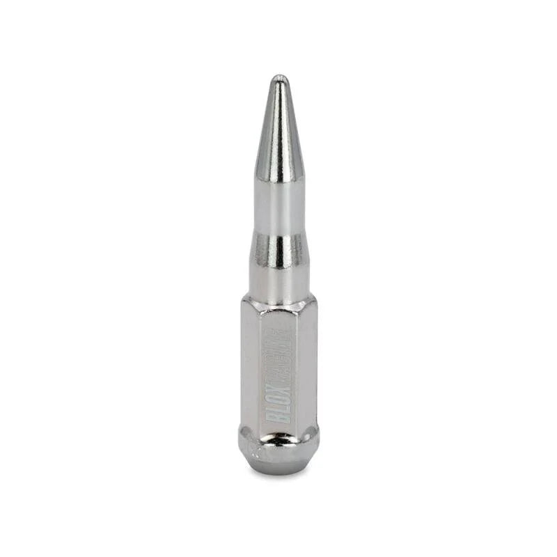 BLOX Racing Original Spike Forged Lug Nut 14x1.5mm - Chrome 20 Piece - Side View