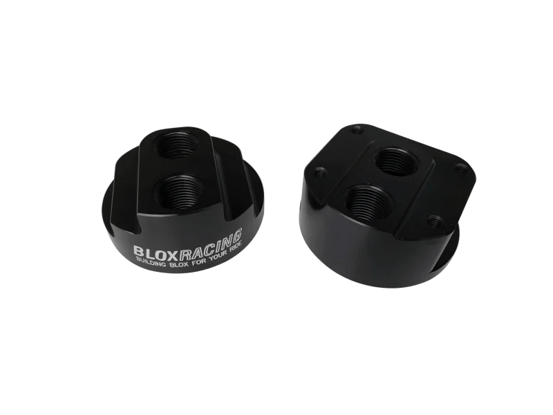 BLOX Racing Remote Oil Filter Relocation Kit - Black - Back View
