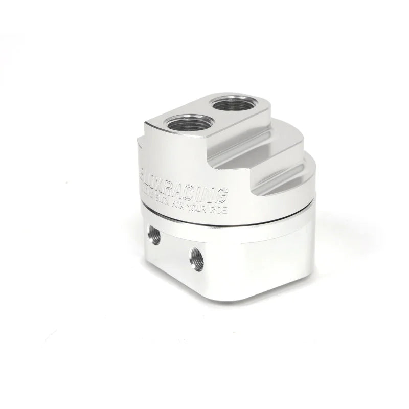BLOX Racing Remote Oil Filter Relocation Kit - Polished - Side View