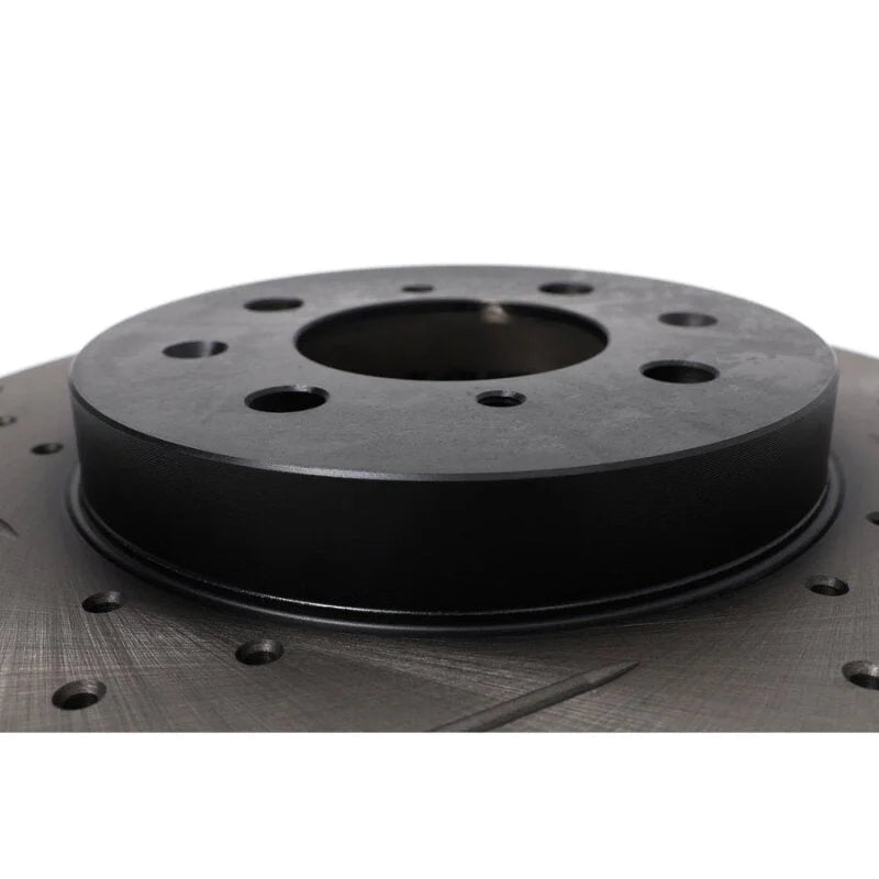BLOX Racing Slotted And Cross-Drilled Rotor Left SIde - Side View