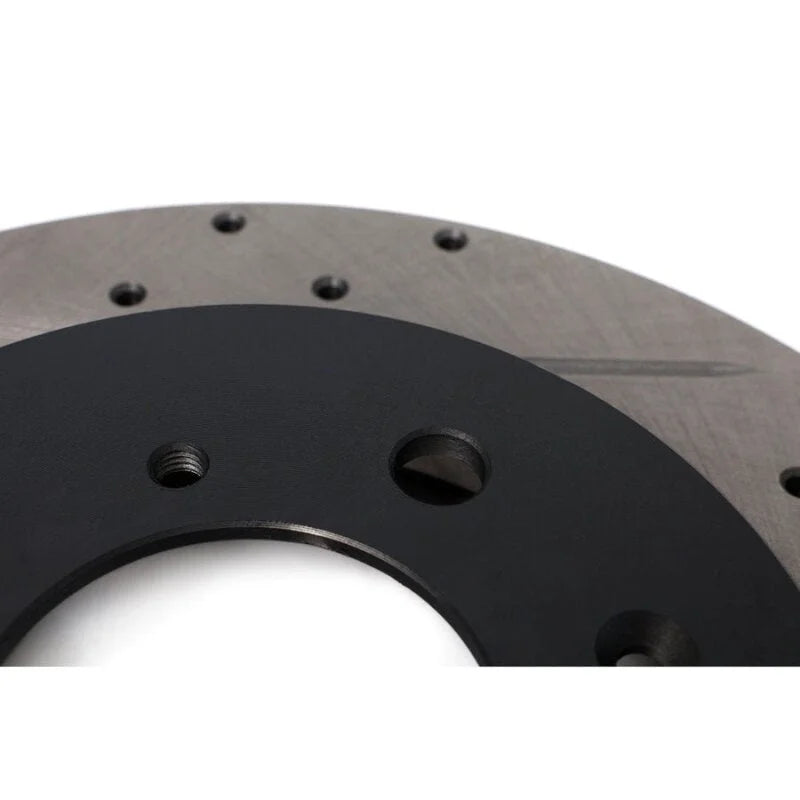 BLOX Racing Slotted And Cross-Drilled Rotor Left SIde - Back View