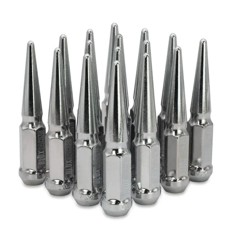 BLOX Racing Spike Forged Lug Nuts - Chrome 12 x 1.25mm - Set of 16 - Detail View
