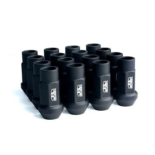 BLOX Racing Street Series Forged Lug Nuts - Flat Black 12 x 1.5mm - Single piece - Main Product View