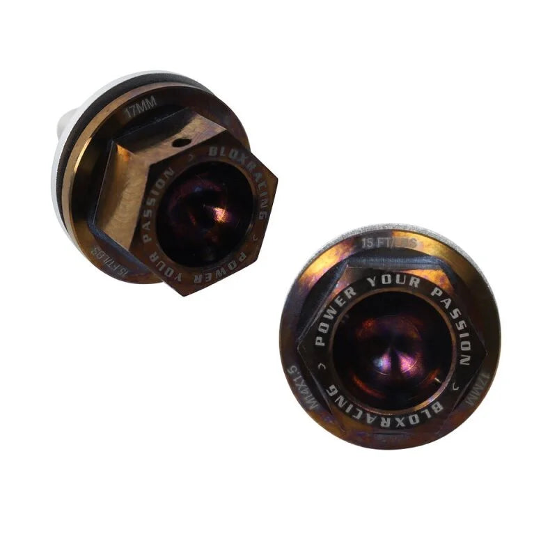 BLOX Racing Titanium Magnetic Oil & Transmission Drain Plug Set - Honda M14X1.5 - Side View