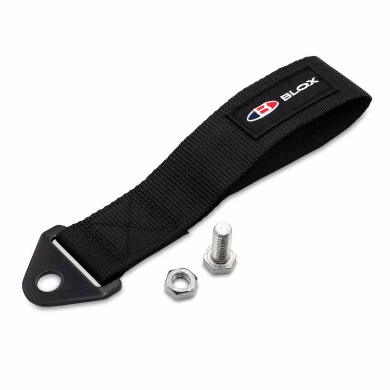 BLOX Racing Universal Tow Strap With BLOX Logo - Black - Main Product View
