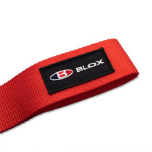 Load image into Gallery viewer, BLOX Racing Universal Tow Strap With BLOX Logo - Red - Side View