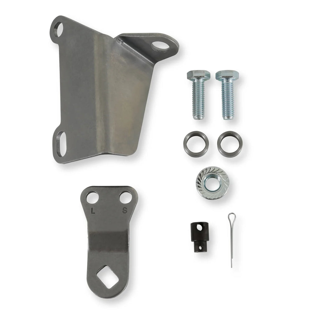 B&M B&M Cable Bracket & Shift Lever Kit - Rear Cable Exit fits GM 4L60E / 4L85E - Side View