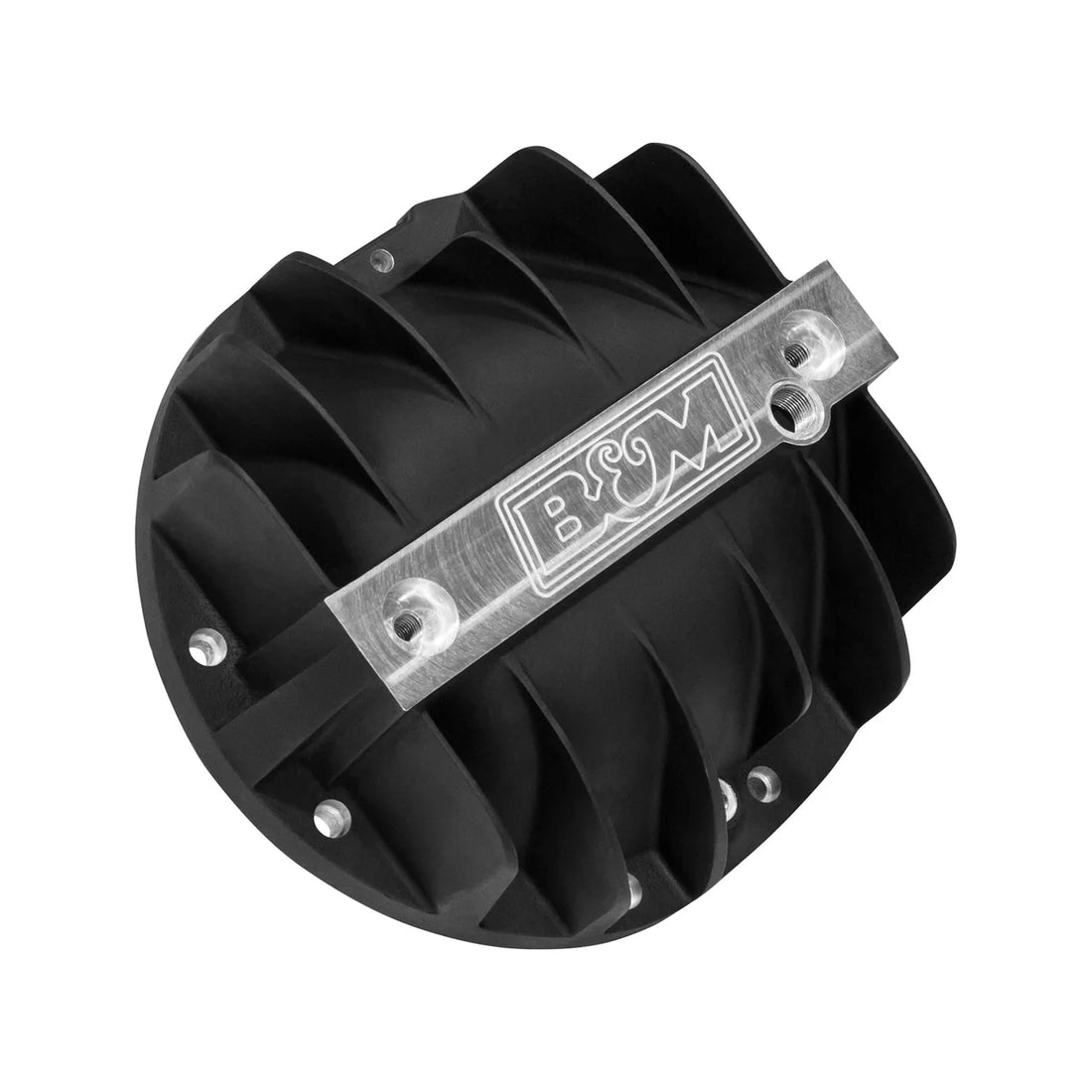 B&M B&M Hi-Tek Aluminum Differential Cover for 9.5/9.76 - Black fits 2014-2024 Cadillac / Chevrolet / GMC - Side View