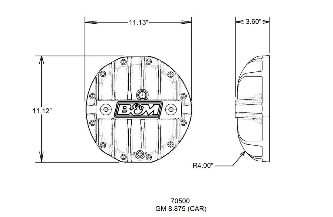 B&M B&M Hi-Tek Aluminum Differential Cover for GM 8.875-inch 12-bolt Car 70500 - Installation View