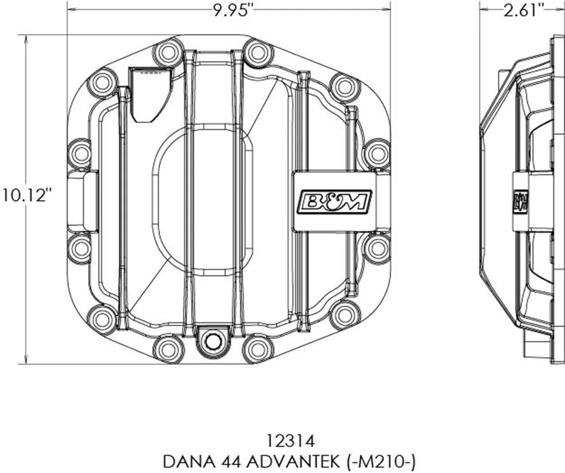 B&M B&M Nodular Iron Dana 44 AdvanTek (M210) Front Differential Cover 12314 - Installation Diagram