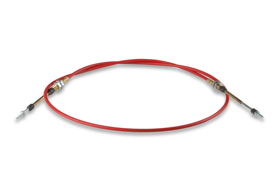 B&M B&M Performance Shifter Cable - 6-Foot Length Double Threaded Ends - Red - Side View