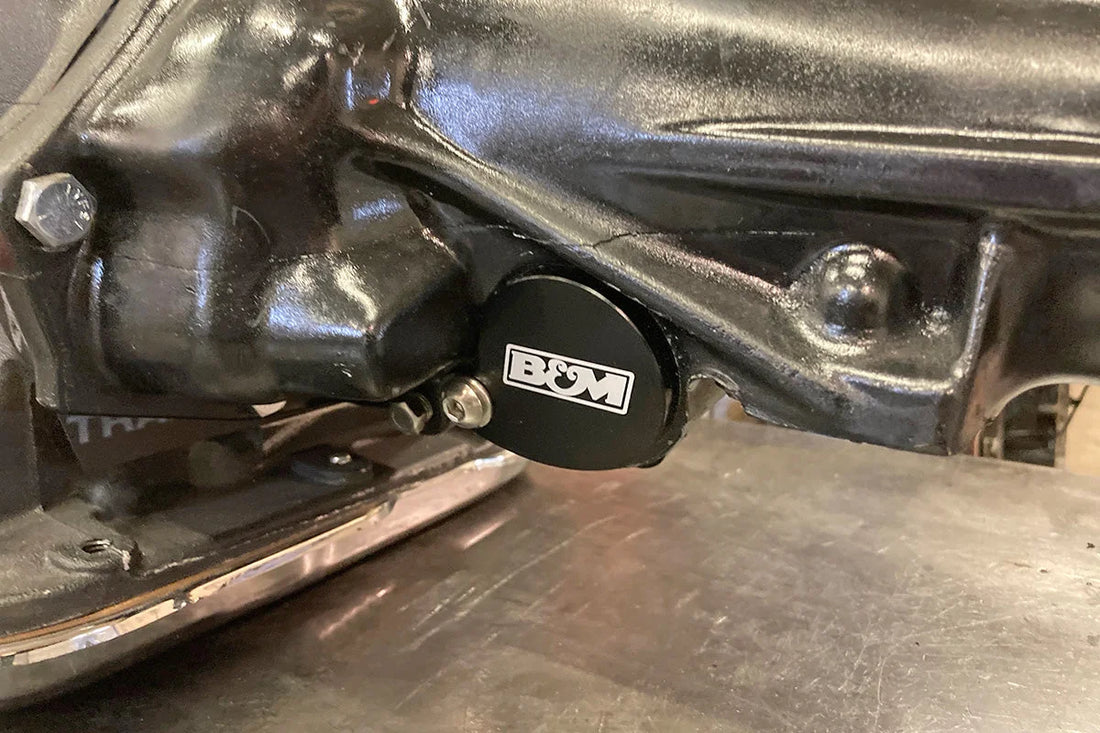 B&M Fits Mopar TF-727, 36RH, 37RH, 46RH and 47RH transmissions - Side View