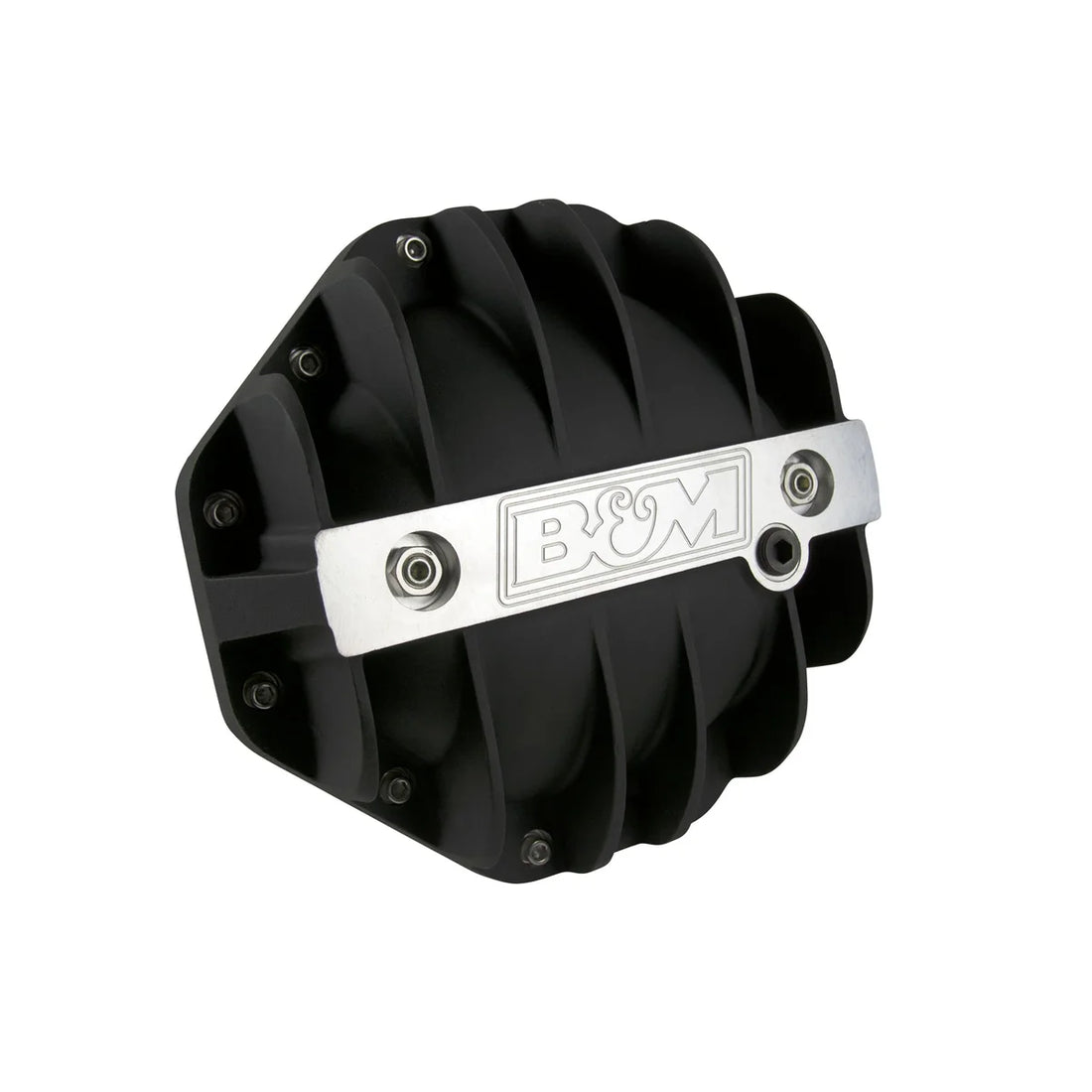 B&M Hi-Tek Aluminum Differential Cover - Black fits 1994-2024 Chrysler / Dodge / Mitsubishi / Ram 9.25-inch - Side View