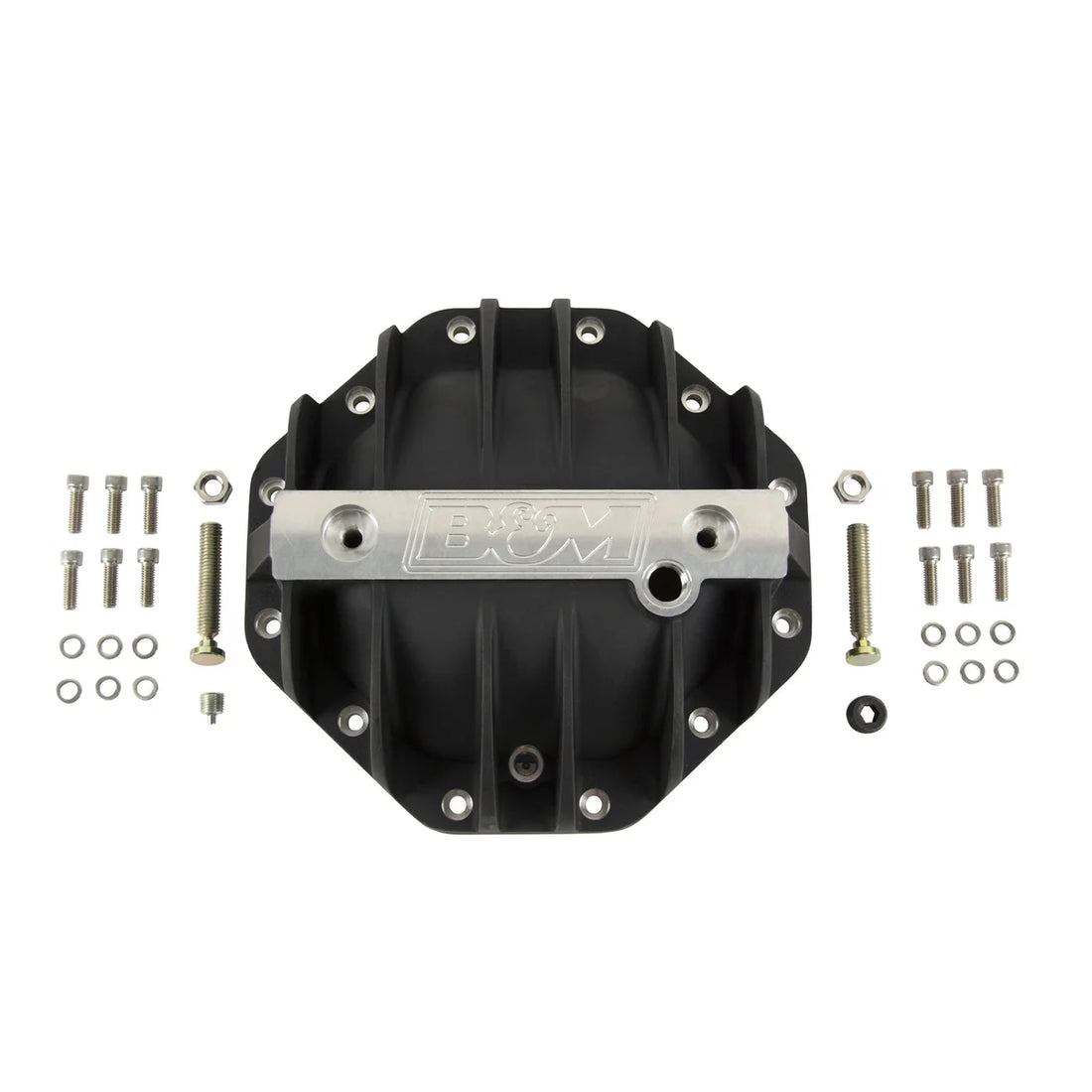 B&M Hi-Tek Aluminum Differential Cover - Black fits 1994-2024 Chrysler / Dodge / Mitsubishi / Ram 9.25-inch - Back View